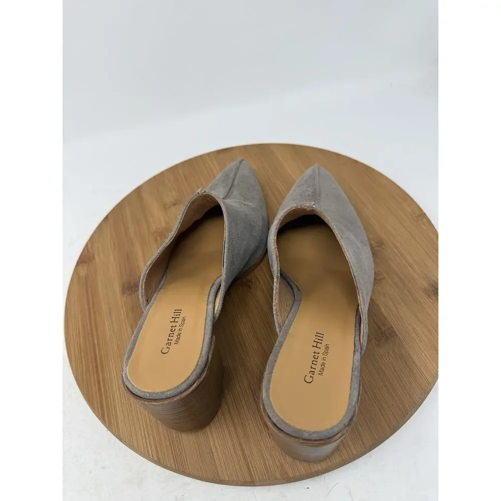 Garnet Hill Maisie‎ Heeled Mules Boho Slip On Leather Womens 37 US 6-6.5